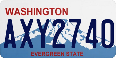WA license plate AXY2740