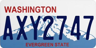 WA license plate AXY2747