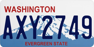 WA license plate AXY2749