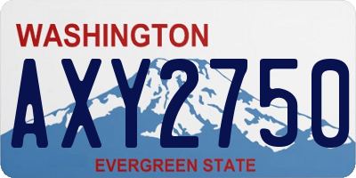 WA license plate AXY2750
