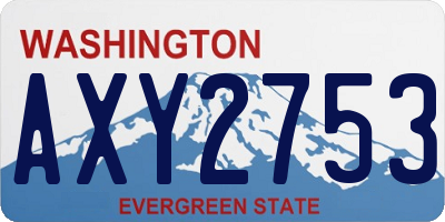 WA license plate AXY2753