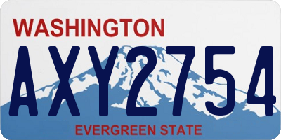 WA license plate AXY2754