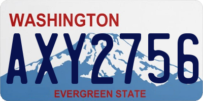 WA license plate AXY2756