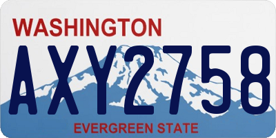 WA license plate AXY2758