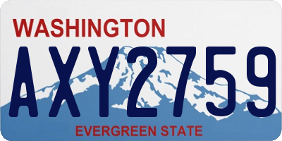 WA license plate AXY2759