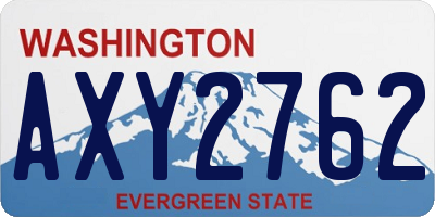 WA license plate AXY2762