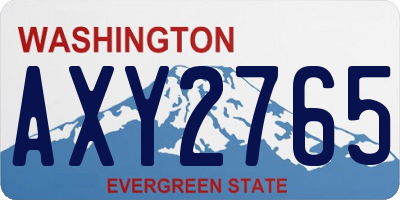 WA license plate AXY2765