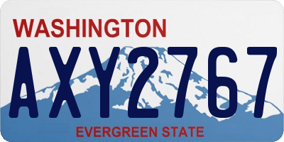 WA license plate AXY2767