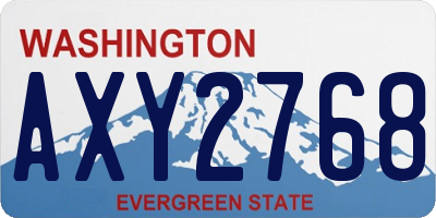 WA license plate AXY2768