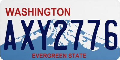 WA license plate AXY2776
