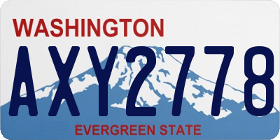 WA license plate AXY2778