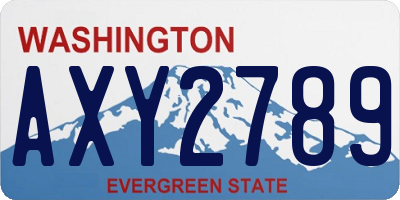 WA license plate AXY2789