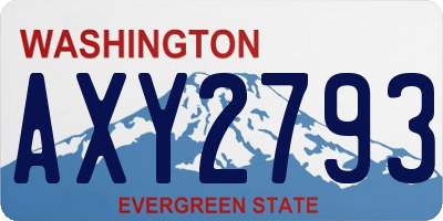 WA license plate AXY2793
