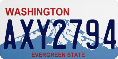 WA license plate AXY2794
