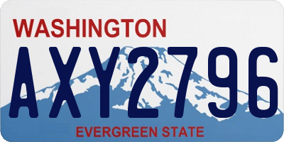 WA license plate AXY2796