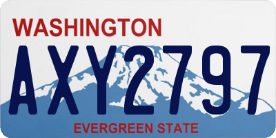 WA license plate AXY2797