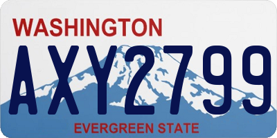 WA license plate AXY2799