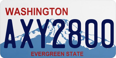WA license plate AXY2800