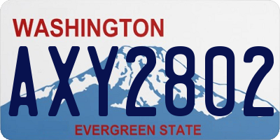 WA license plate AXY2802