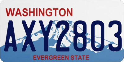 WA license plate AXY2803