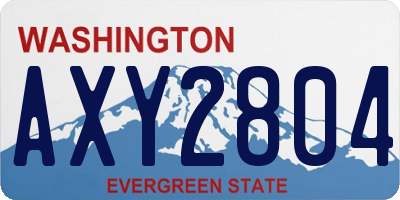 WA license plate AXY2804