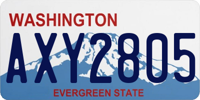 WA license plate AXY2805