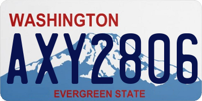 WA license plate AXY2806