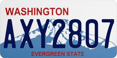 WA license plate AXY2807