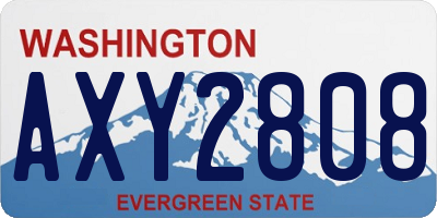 WA license plate AXY2808
