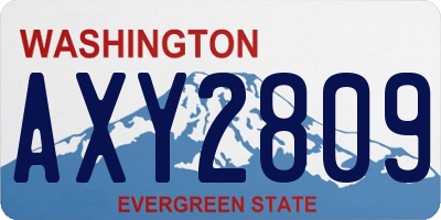 WA license plate AXY2809