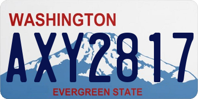 WA license plate AXY2817