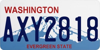 WA license plate AXY2818