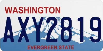 WA license plate AXY2819