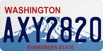WA license plate AXY2820