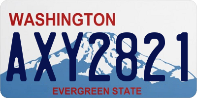 WA license plate AXY2821