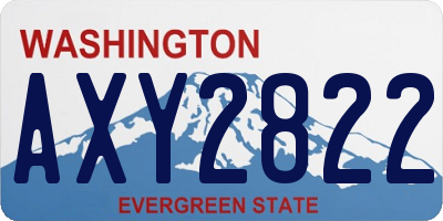 WA license plate AXY2822