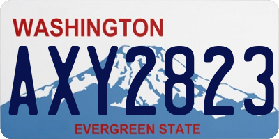 WA license plate AXY2823