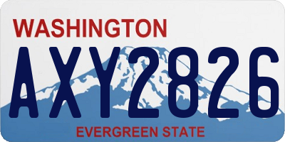 WA license plate AXY2826