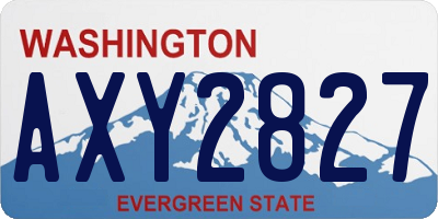WA license plate AXY2827