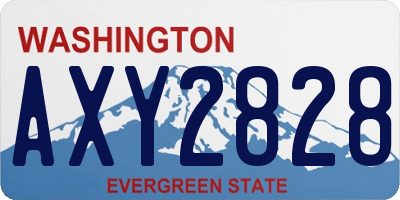WA license plate AXY2828