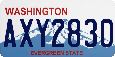 WA license plate AXY2830