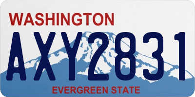 WA license plate AXY2831