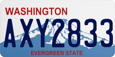 WA license plate AXY2833