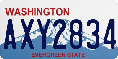 WA license plate AXY2834