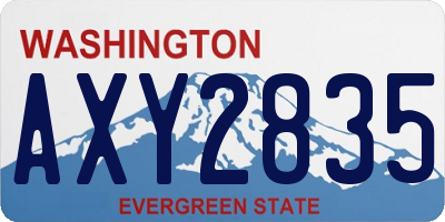 WA license plate AXY2835