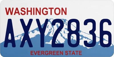 WA license plate AXY2836