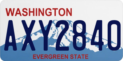 WA license plate AXY2840