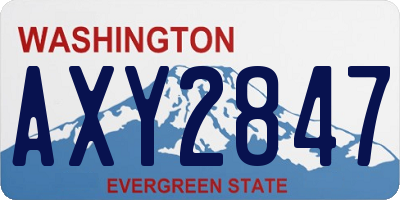 WA license plate AXY2847
