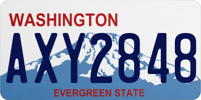 WA license plate AXY2848