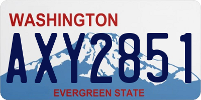 WA license plate AXY2851